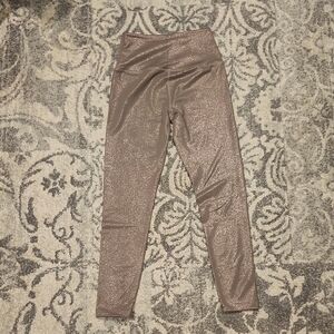 Beyond Yoga Sparkling Rose Gold Leggings
